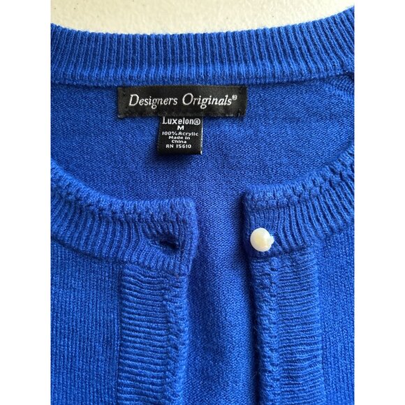 Designers Originals Blue Cardigan & Sweater Set Luxelon Acrylic Womens M - Picture 7 of 12